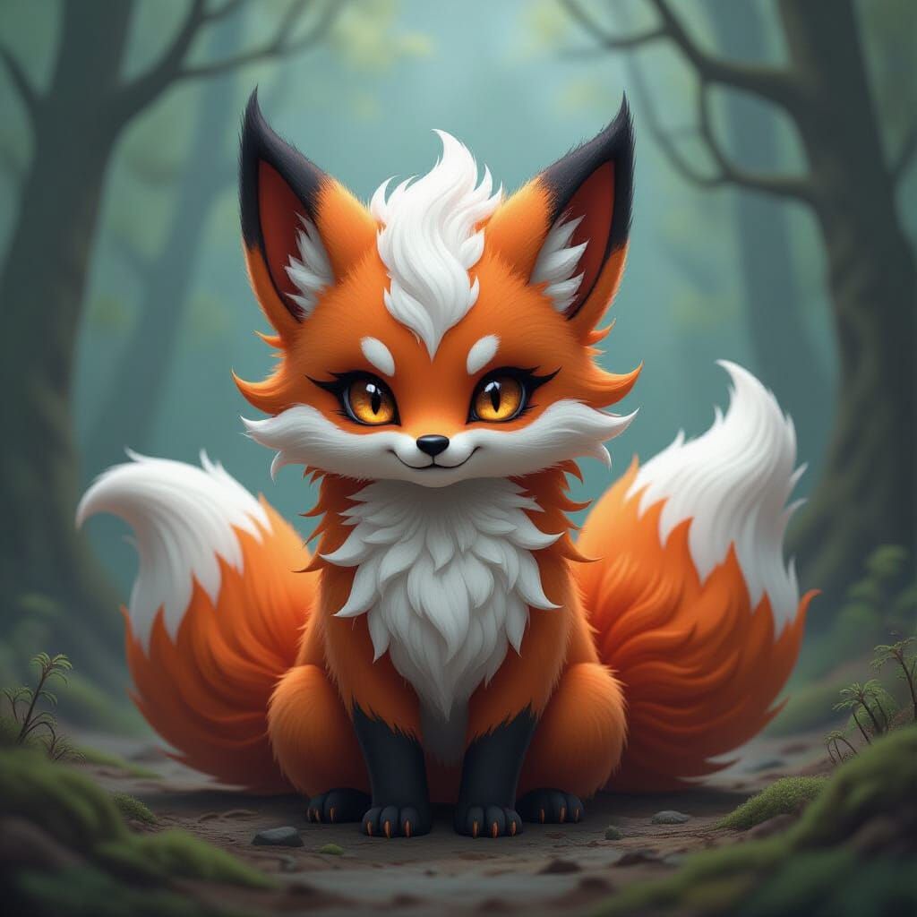 Eldritch Vulpix: A Dark Surrealist Vision