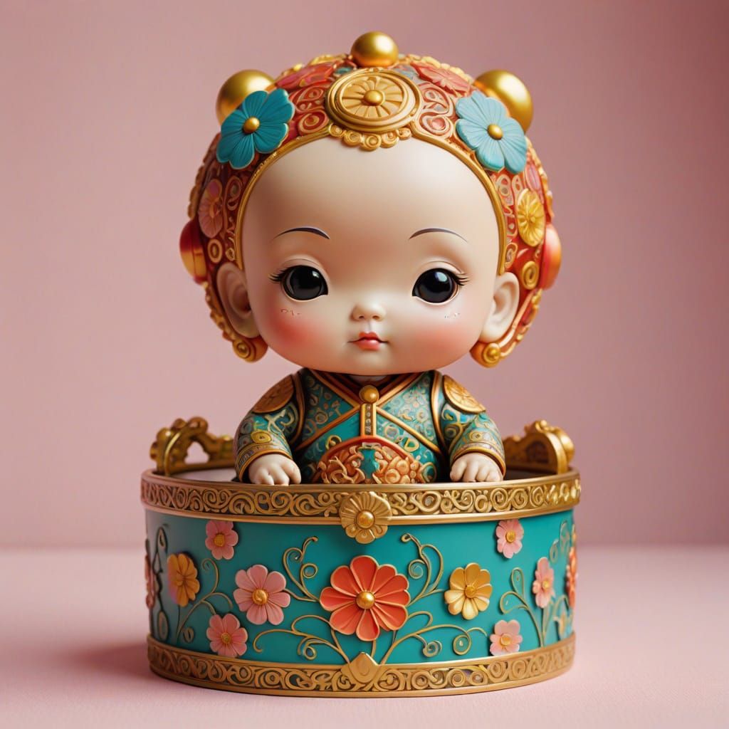 Kewpie Doll in Elegant Japanese Pop Art Box