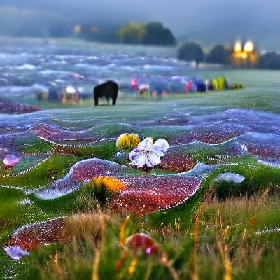 Dew-Kissed Flowers: A Morning Meadow