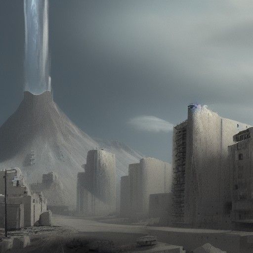 Detailed Matte Painting of a Nuclear Explosion