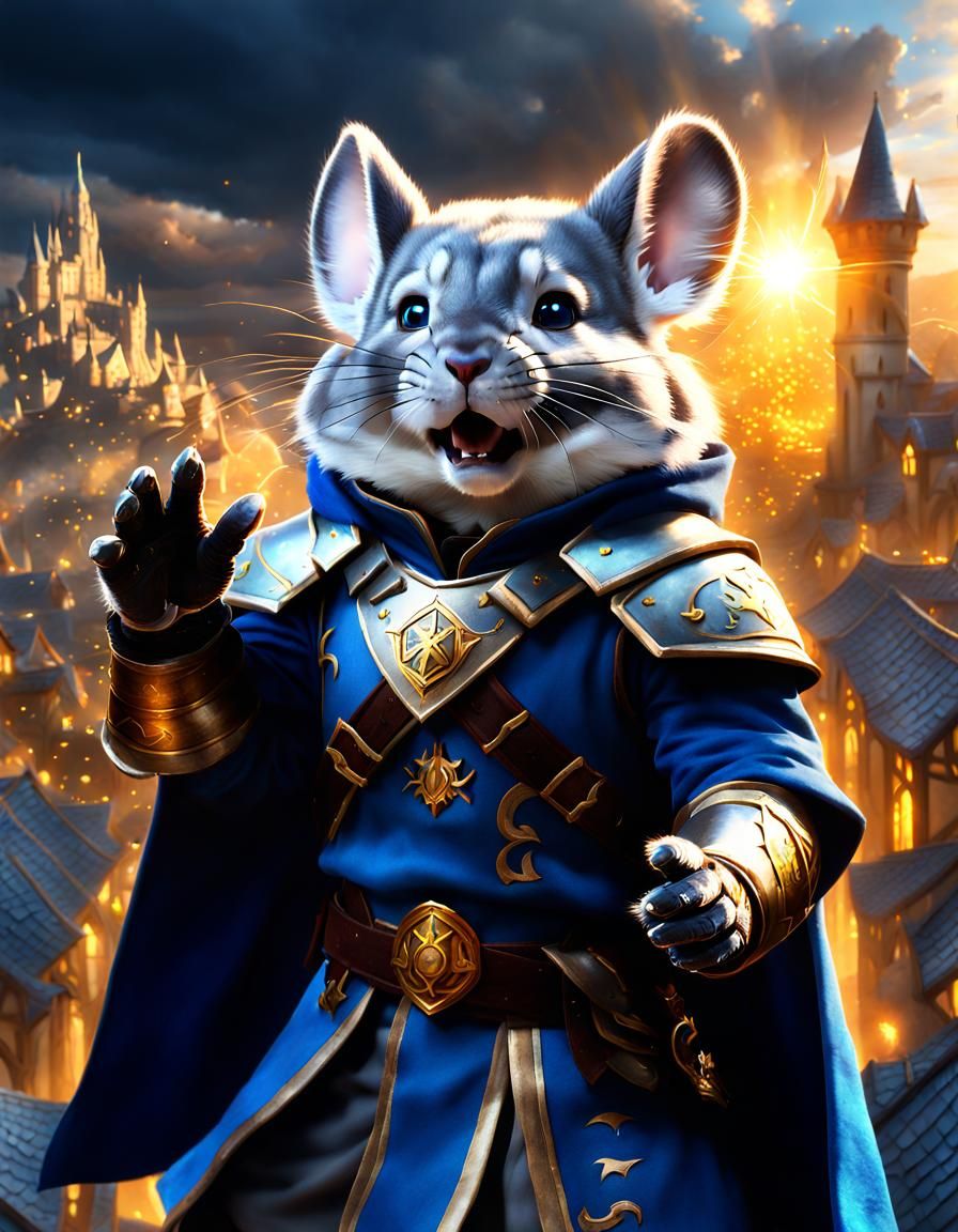 Chinchilla as Anduin Wrynn in Fantasy Art Style