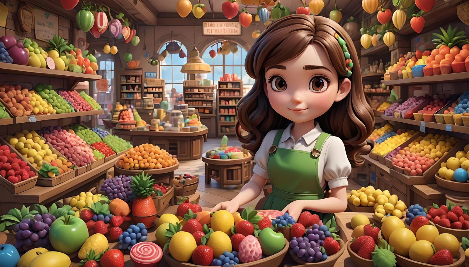 Chibi Girl in Honeydukes Style Candy Shop