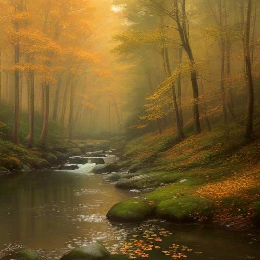 Cozy Autumn Cabin in Golden Sunlight