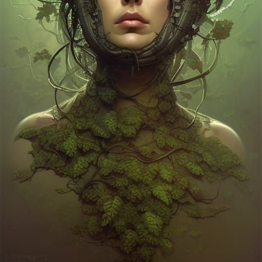 Vined Portrait in Detailed Concept Art Style