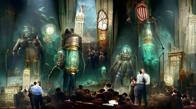 Bioshock Concept Art in Gustave Dore Style