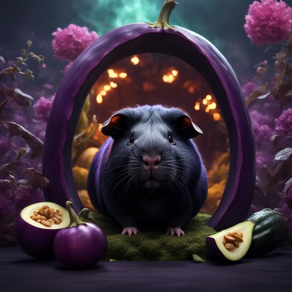 Guinea Pig Eggplant in Detailed Matte Painting