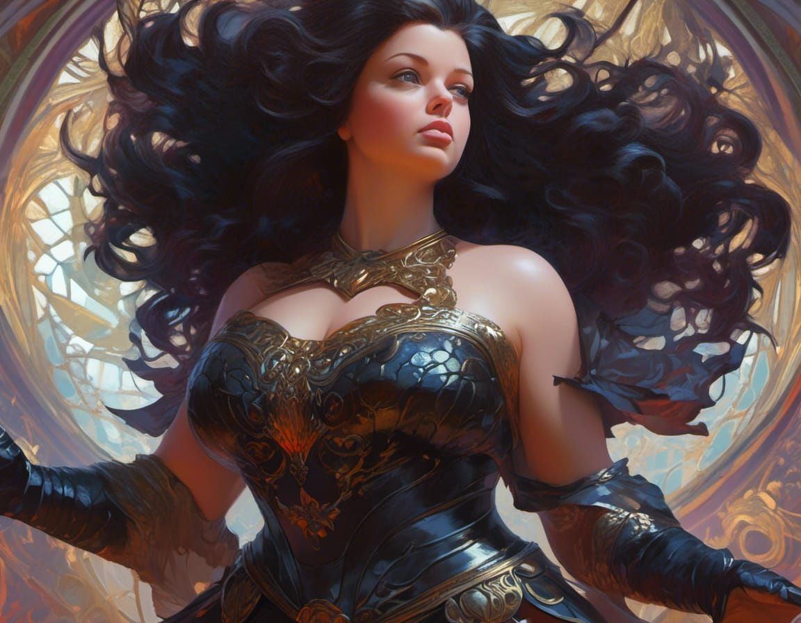 Warrior Queen Portrait in Fantasy Video Game Style