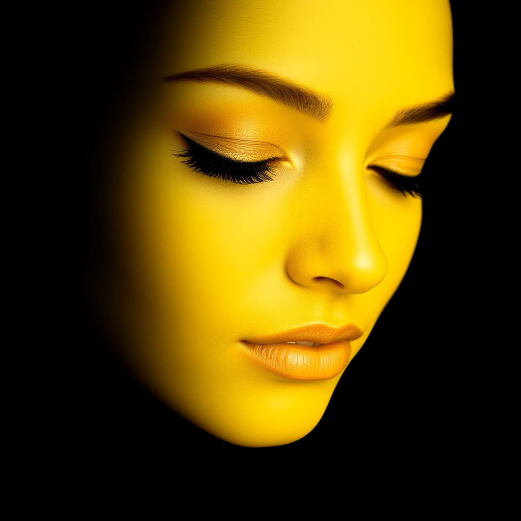 Minimalist Portrait: Yellow and Black Face