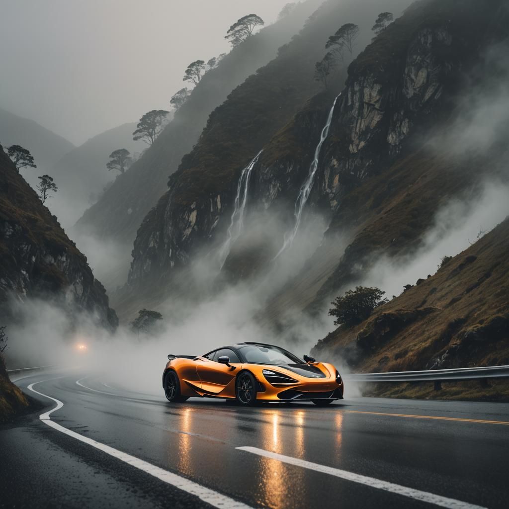 McLaren 720s Races on Misty Mountain Road