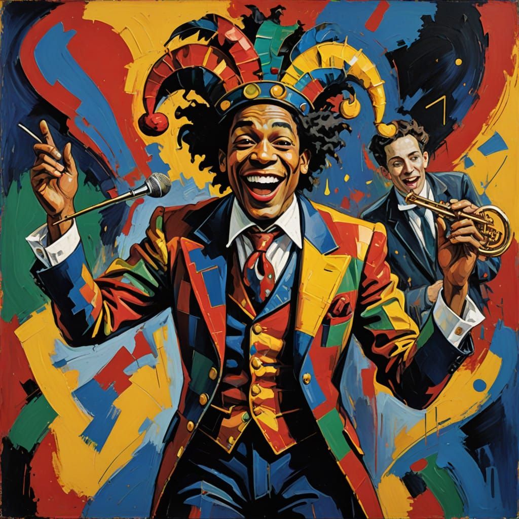 Vibrant Jester Sings with Energetic Big Band