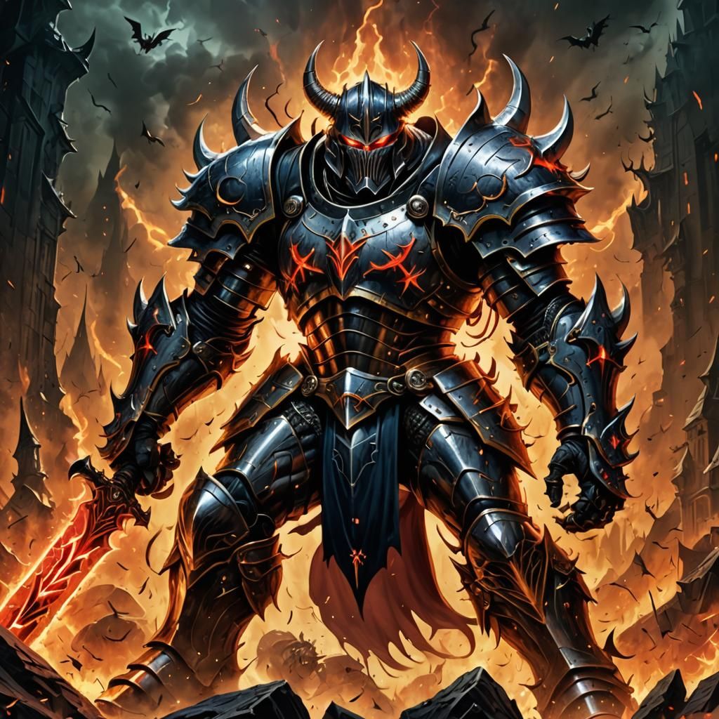 Armored Demon Knight with Exaggerated Sound Effect