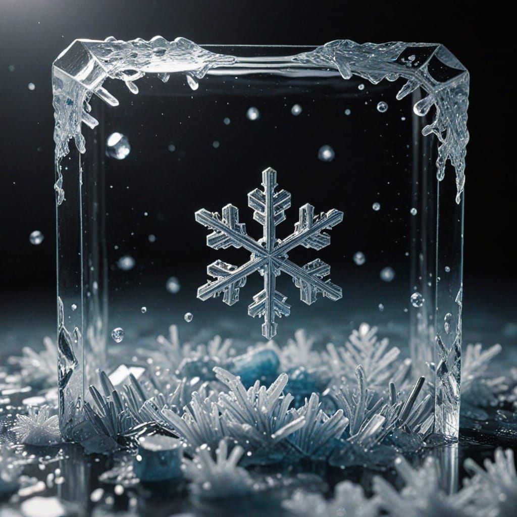 Voxel Snowflake in Crystal Winter Wonderland