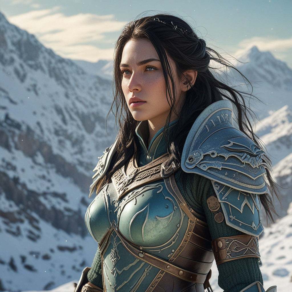 Serene Winter Warrior Goddess of the Mountains