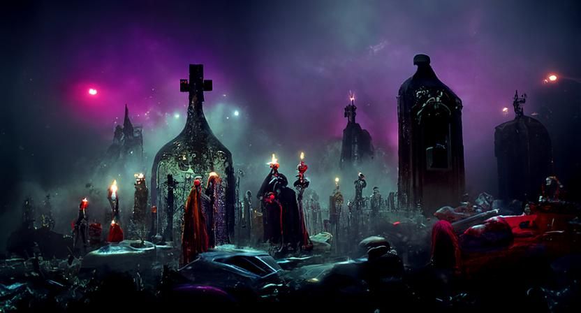 Dark Gothic Midnight Mass Digital Painting
