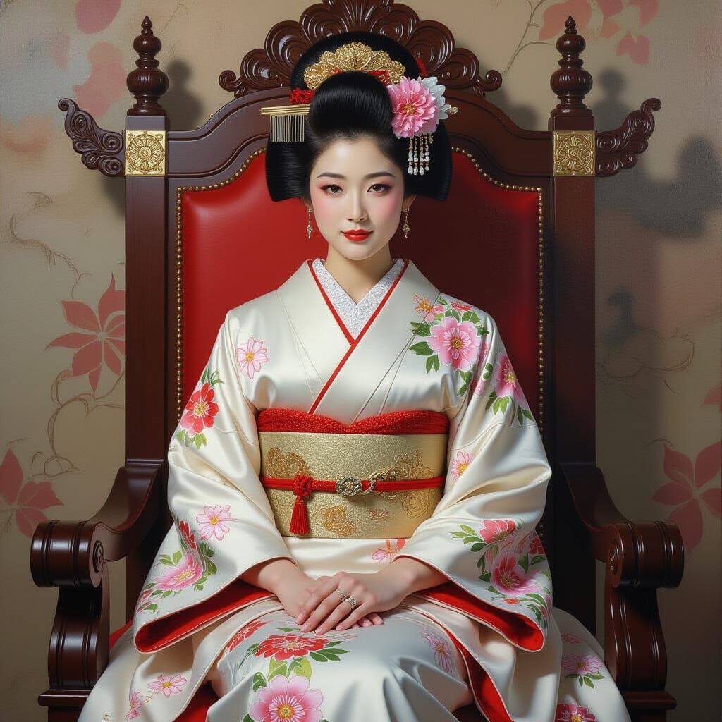 Fantasy Oil Painting of a Japanese Princess