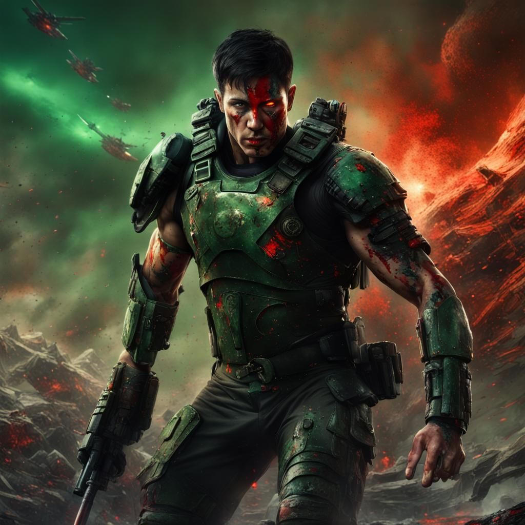 Nuclear Warrior in Galaxy Battle: Fantasy Concept Art