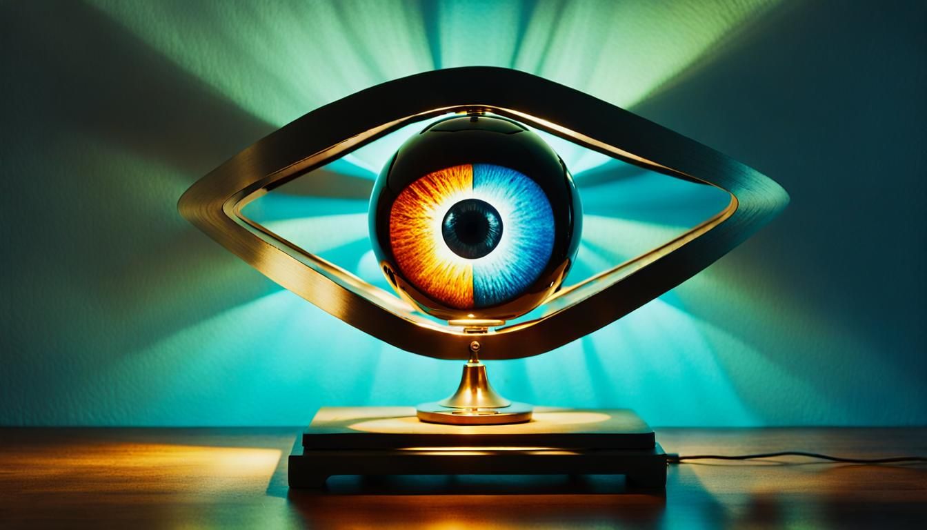 Surreal Eye Lamp Radiating Light, a Salvador Dali Artwork