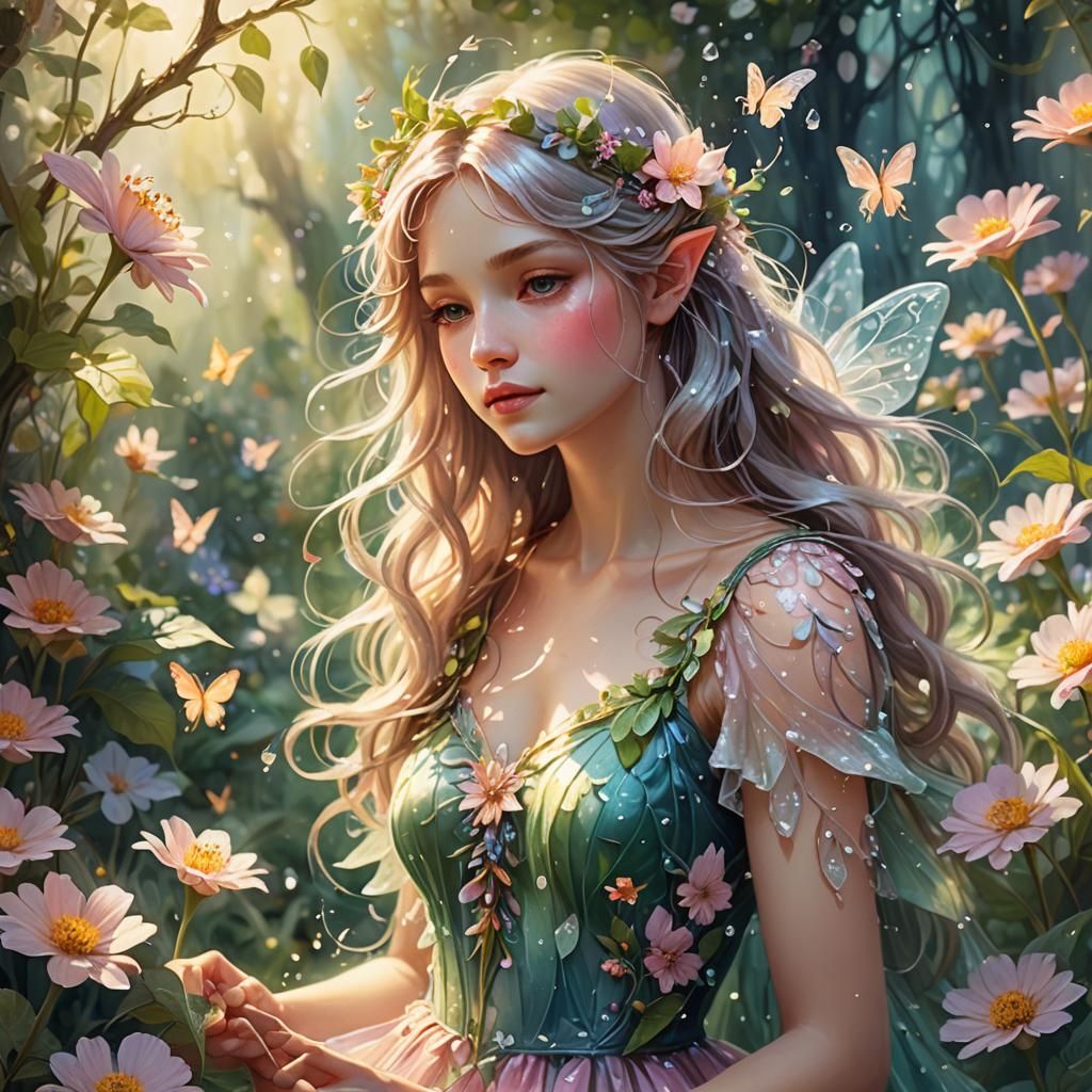 Enchanted Fairy Garden in Ethereal Light