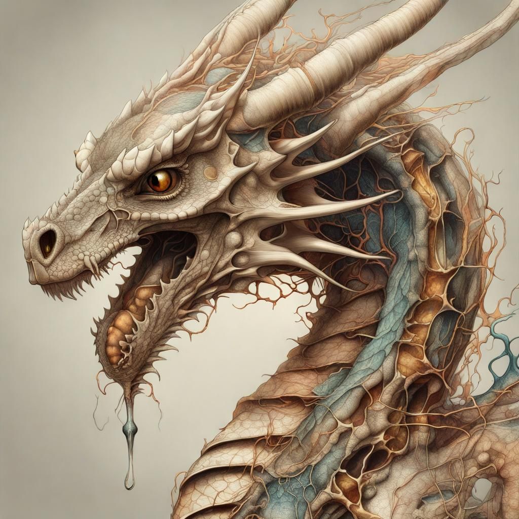 Dragon Anatomy in Lab: Ink and Graphite Illustration