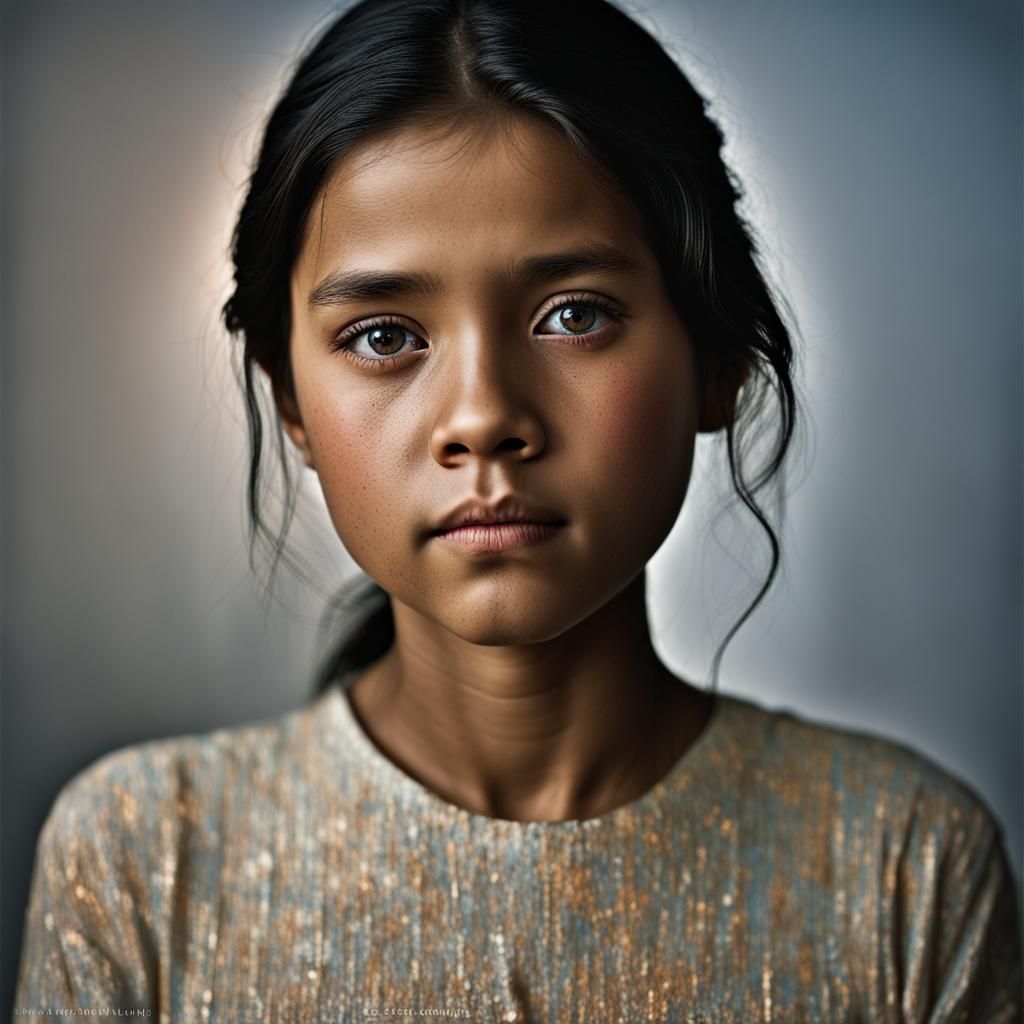 Hopeful Light on Sad Girl Portrait