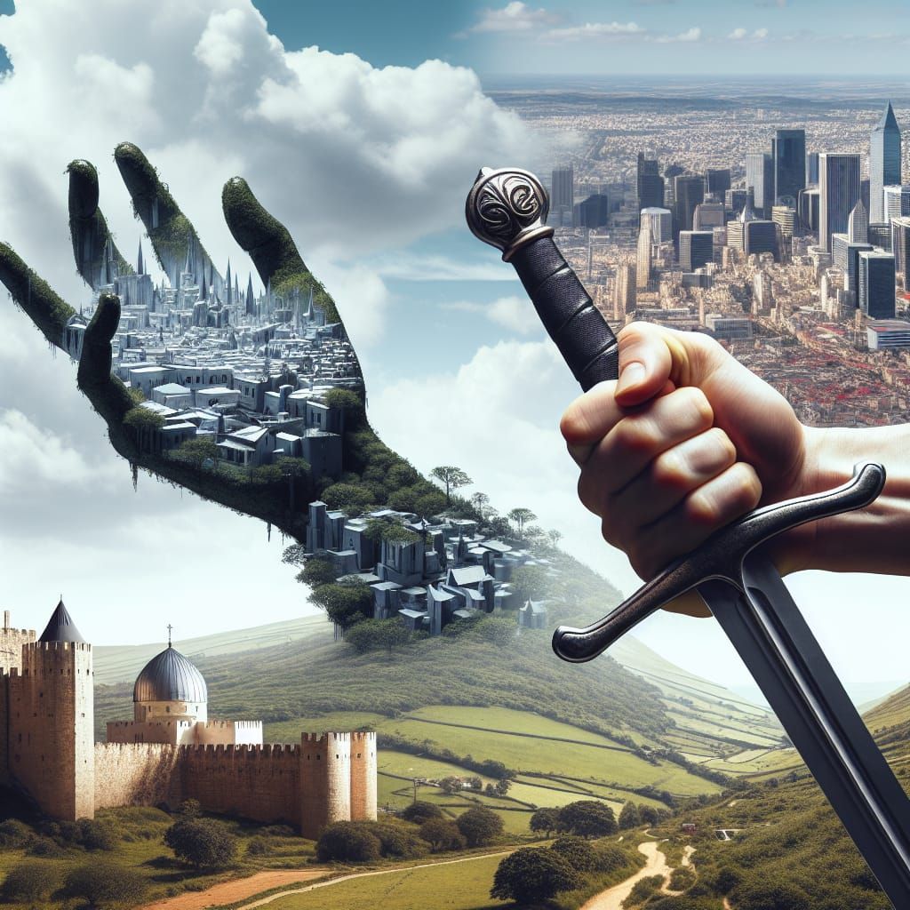 Conceptual Image: Mental Struggle and Rebuilt Jerusalem