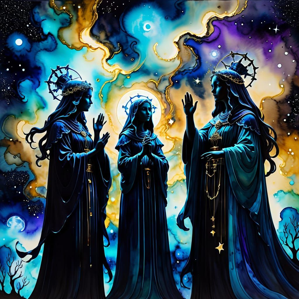 Surreal Cosmic Fates in Intense Black and Glowing Darkness