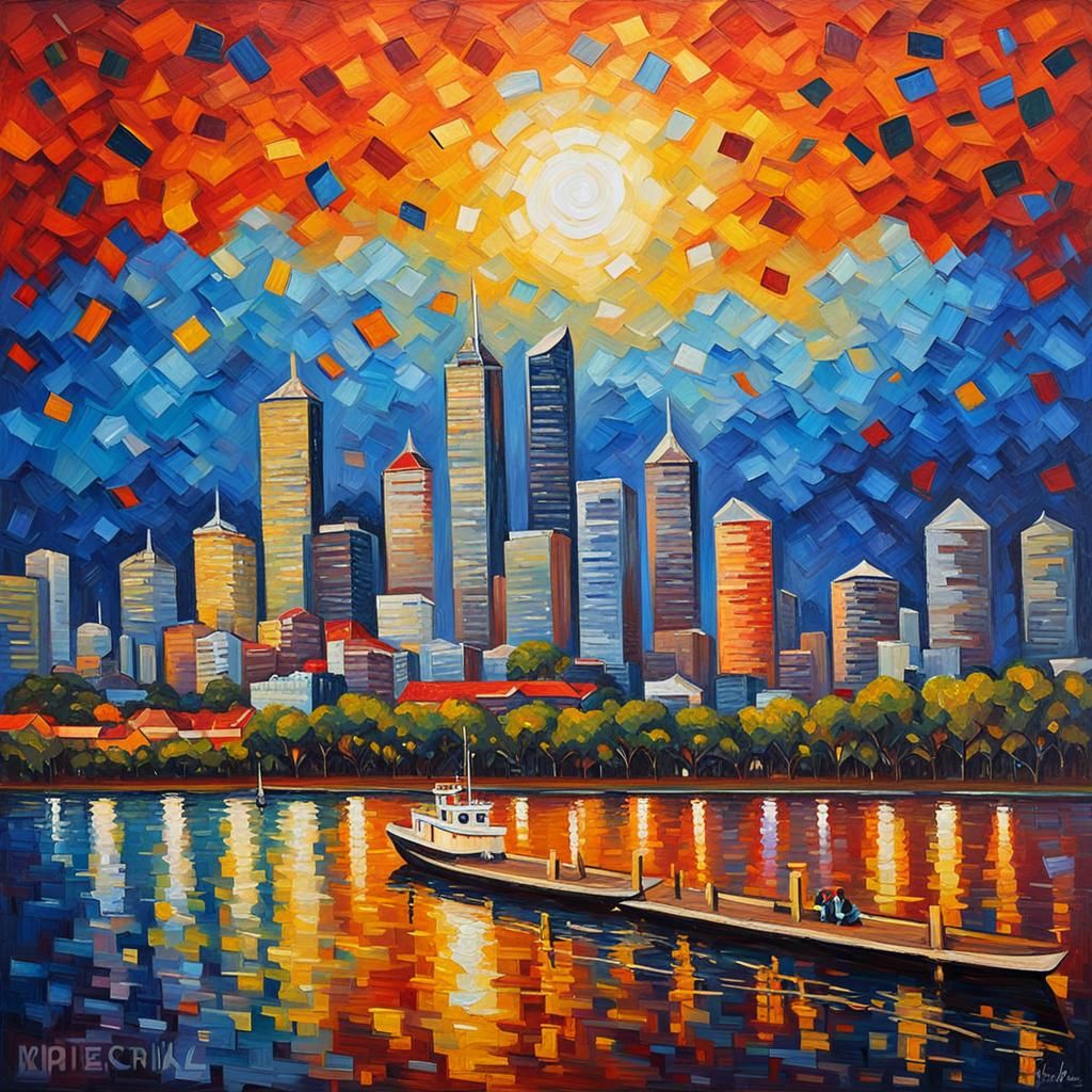Perth, Australia: Expressionist Oil Painting