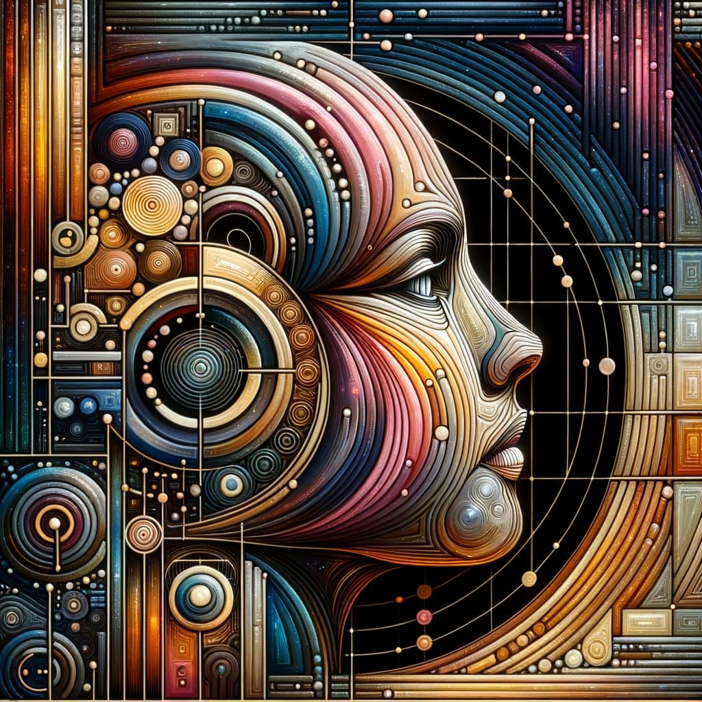 Surreal Woman's Face Blends Art and Technology