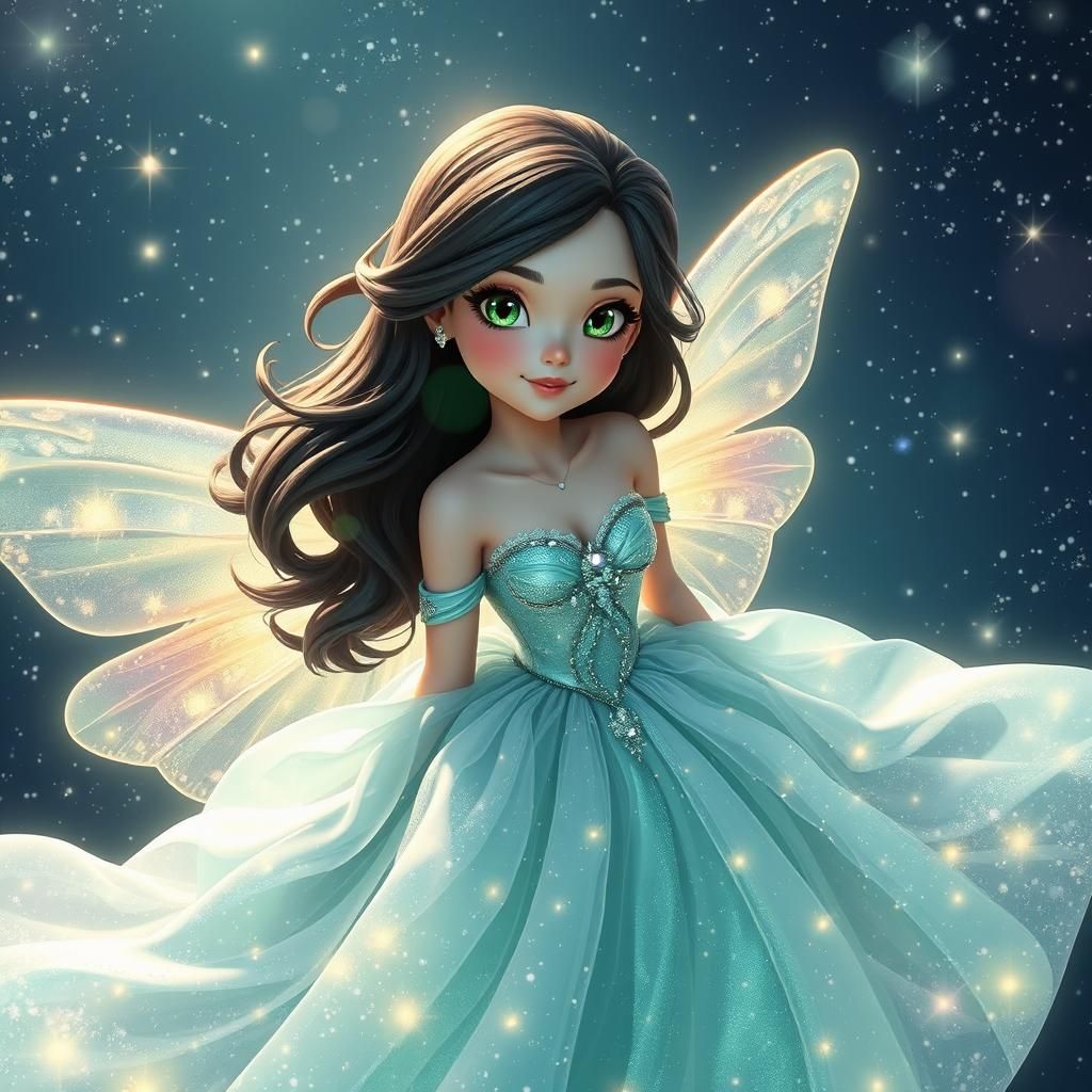Cosmic Disney Princess with Butterfly Wings