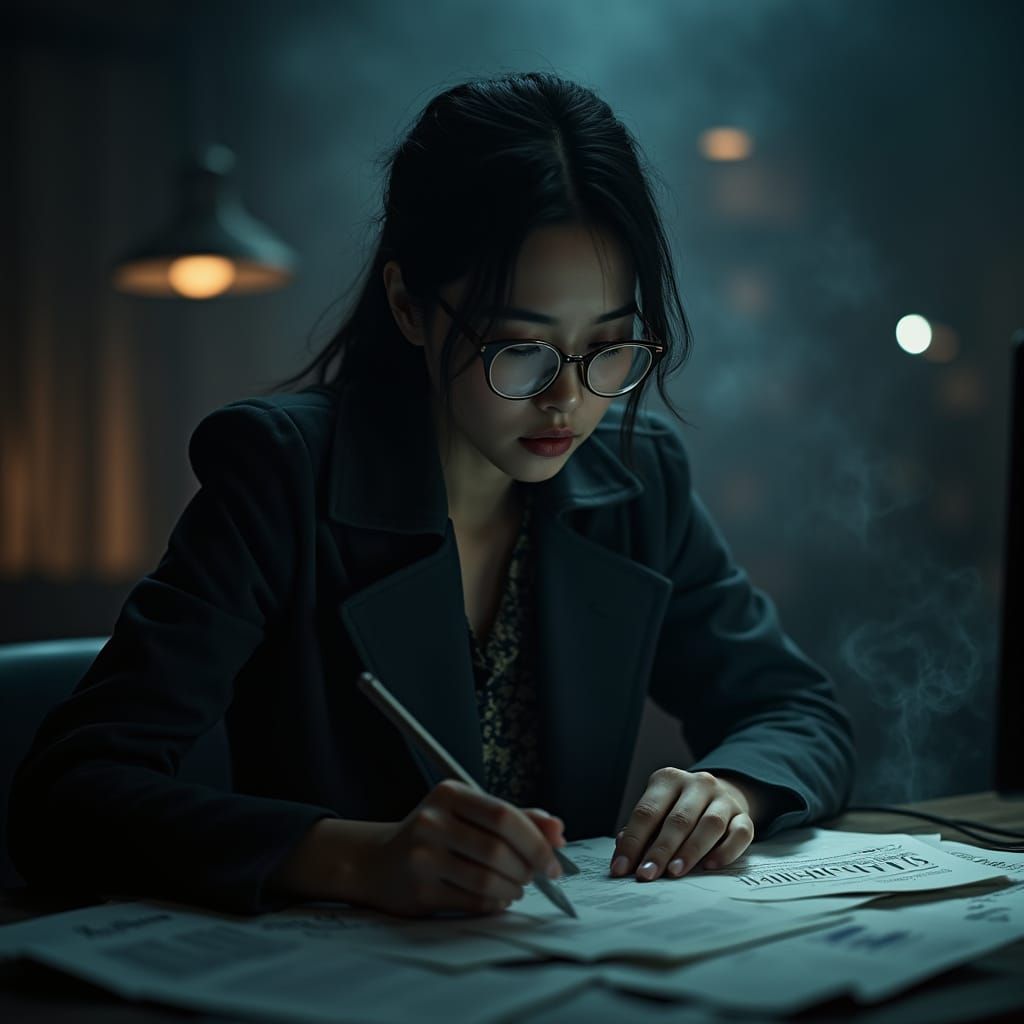 Sherlock Holmes-Inspired Woman Detective in Batik Trench Coa...