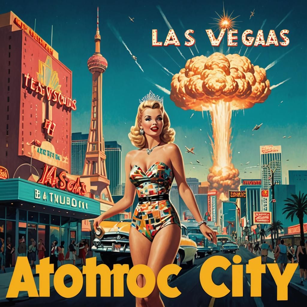 Atomic Age: Las Vegas Travel Poster in Retro Style