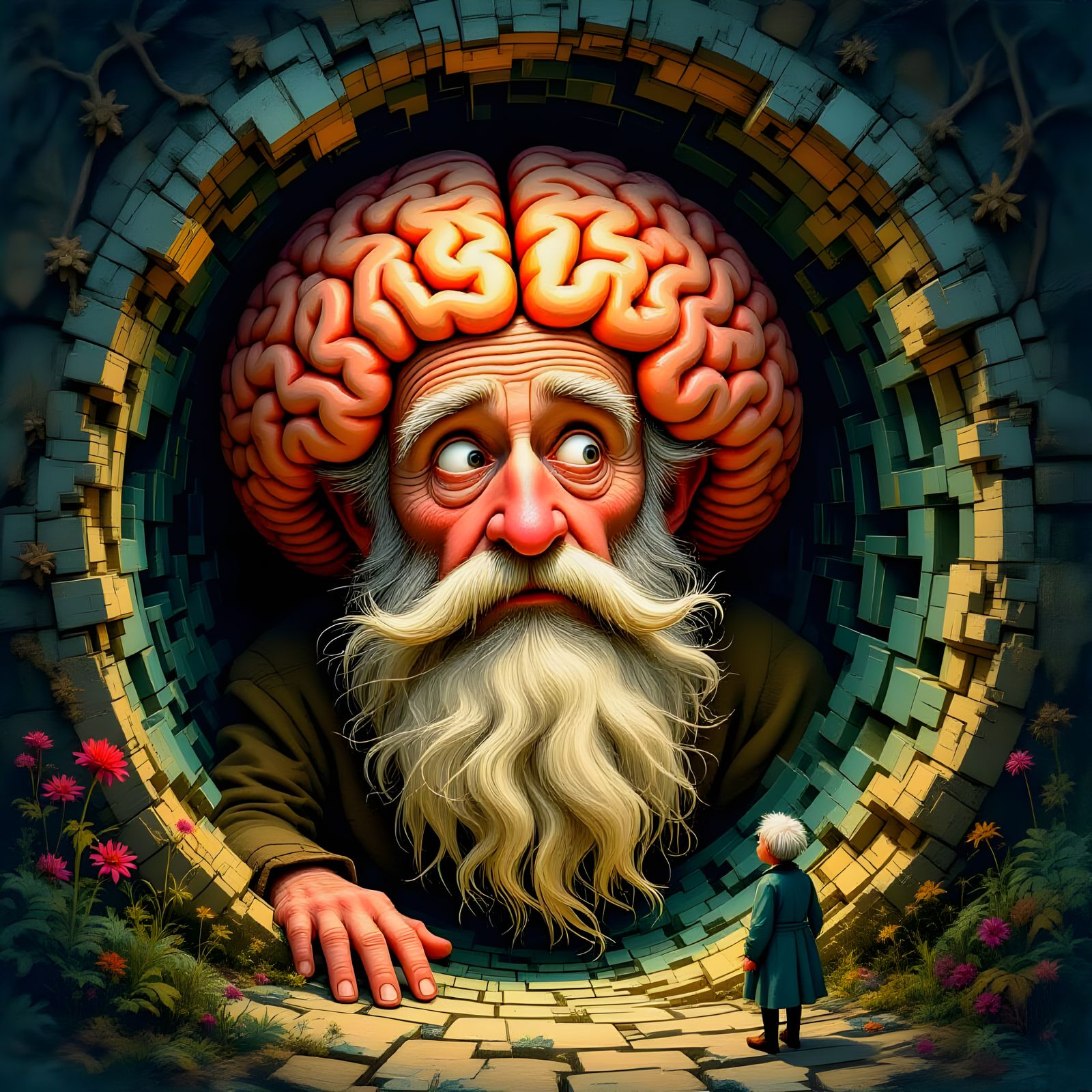 Man Lost in Labyrinthine Mindscape