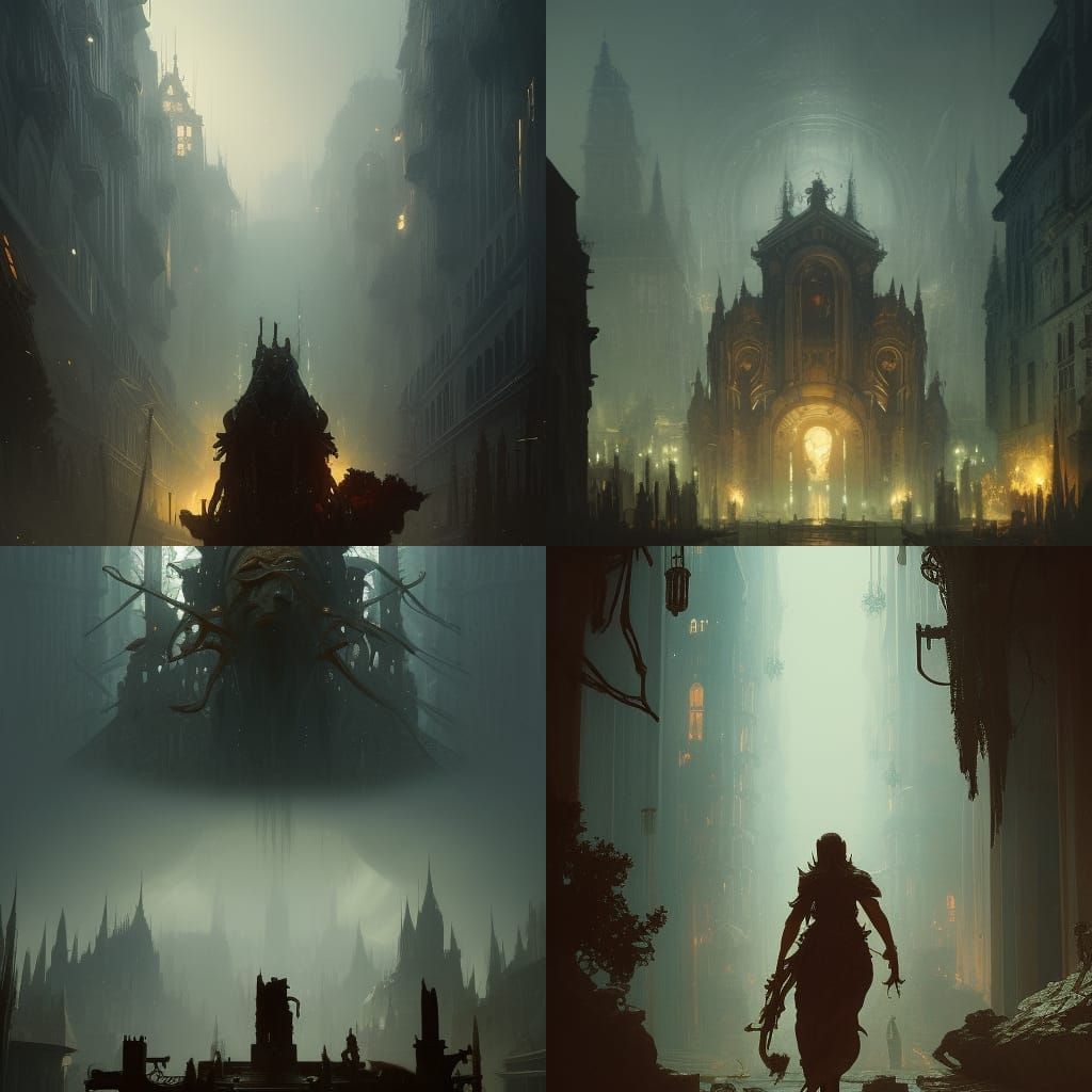 Belcebu Dark Fantasy Concept Art in Art Nouveau Style