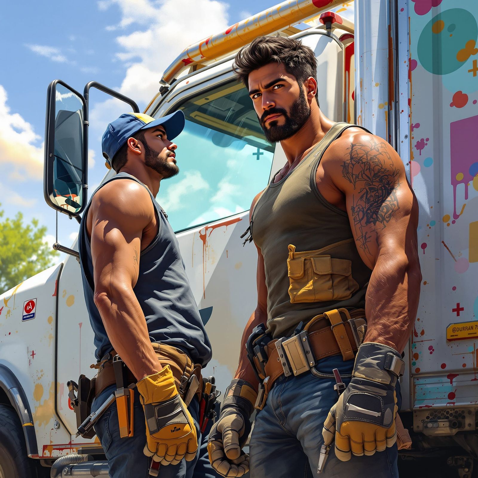 Plumbers Meet in Hyperrealistic Digital Art Style