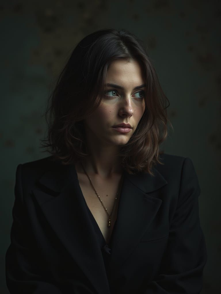 Melancholy Widow in Low Key Photography