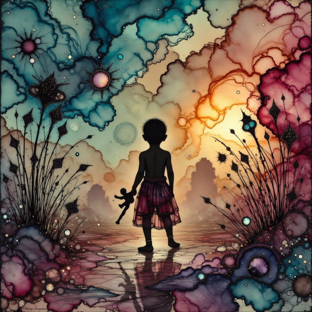 Child in Poverty, Hopeful Eyes, Rose-Tinted View