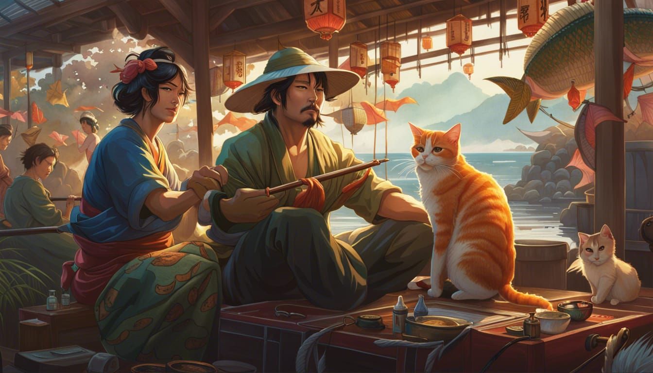 The cats of Japan's famous Aoshima Island (Cat Island) with some of the residents