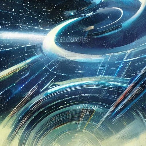 Alcubierre Warp Drive Concept Art in Space