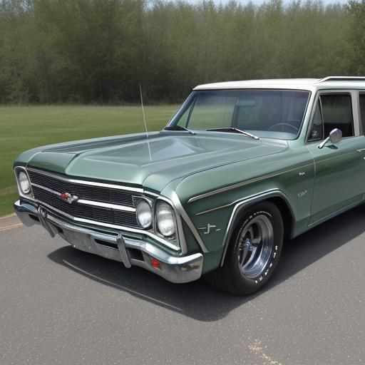 1968 Chevy Station Wagon with Plaid Panels