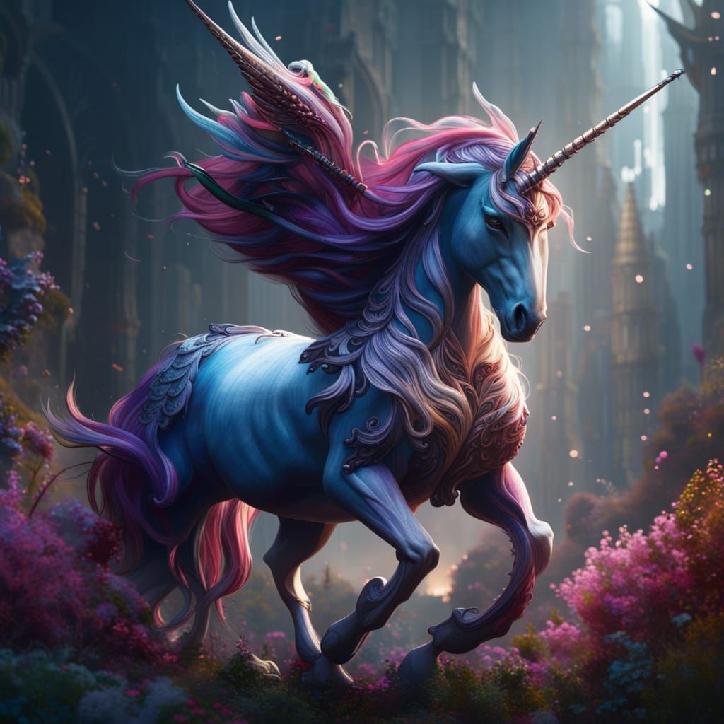 Fantastical Unicorn Concept Art in Deep Color
