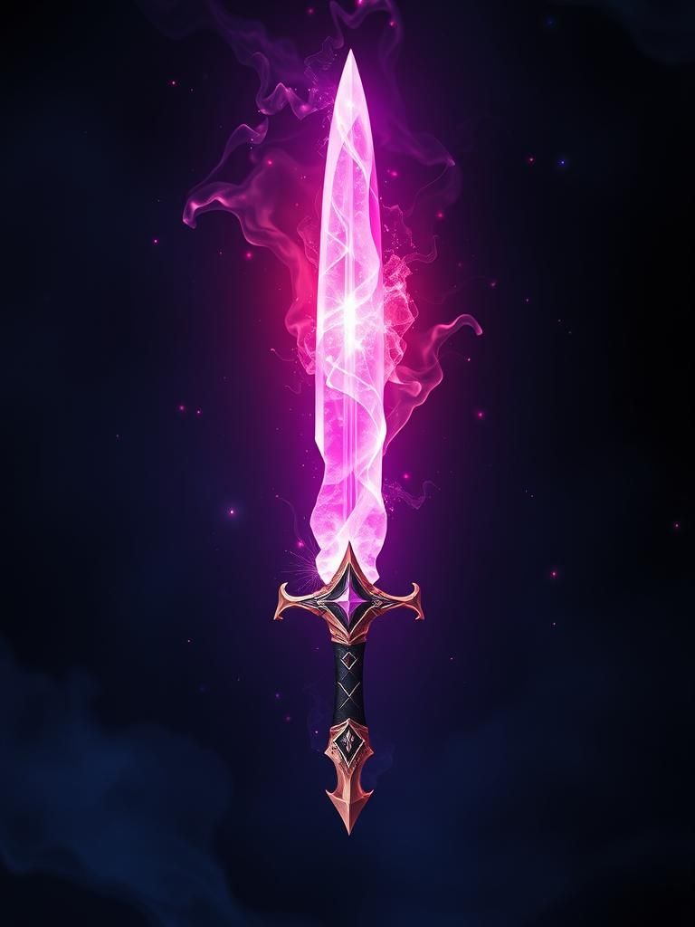Radiant Crystal Sword Infused with Auroras