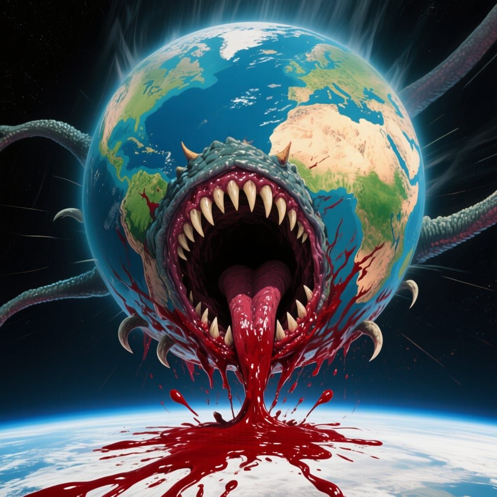 Monster Swallowing Earth From Space