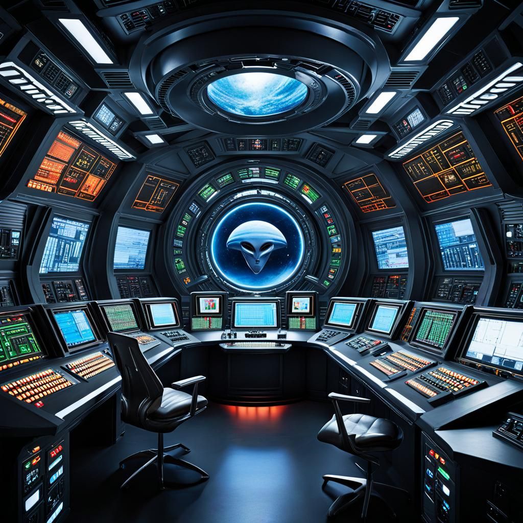 Sci-Fi Alien Base Control Room: Digital Matte Painting