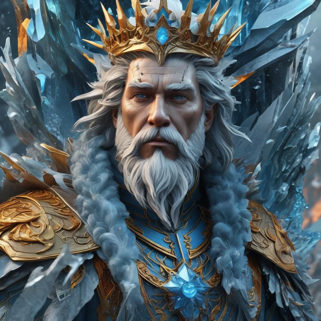 King Encased in Ice: Hyper-Realistic Digital Matte Painting