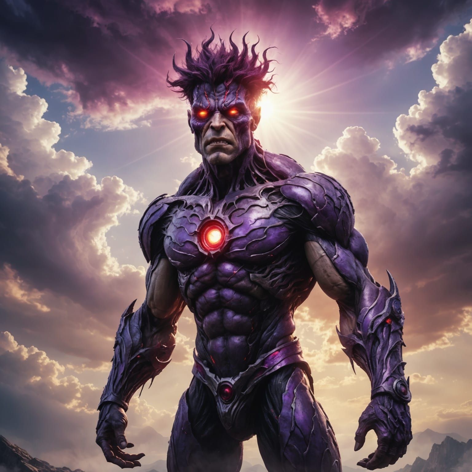 Enraged Cyclops with Purple Eye in Divine Light