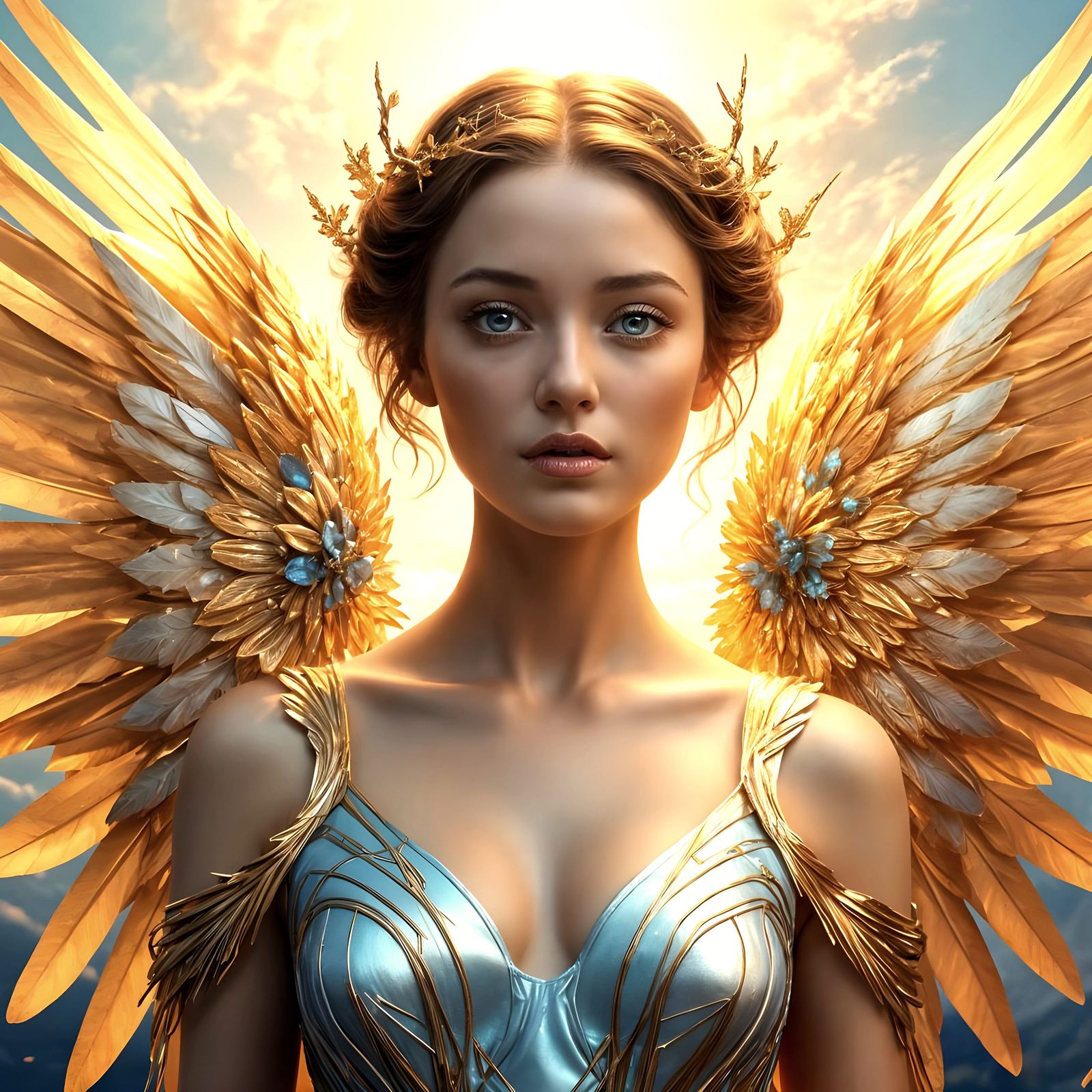 Angel of Forgiveness in Vibrant Surreal Setting