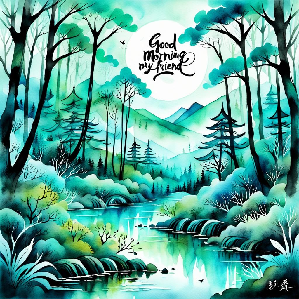 Digital artwork. Calligraphy art. Abstract chinese ink art f...