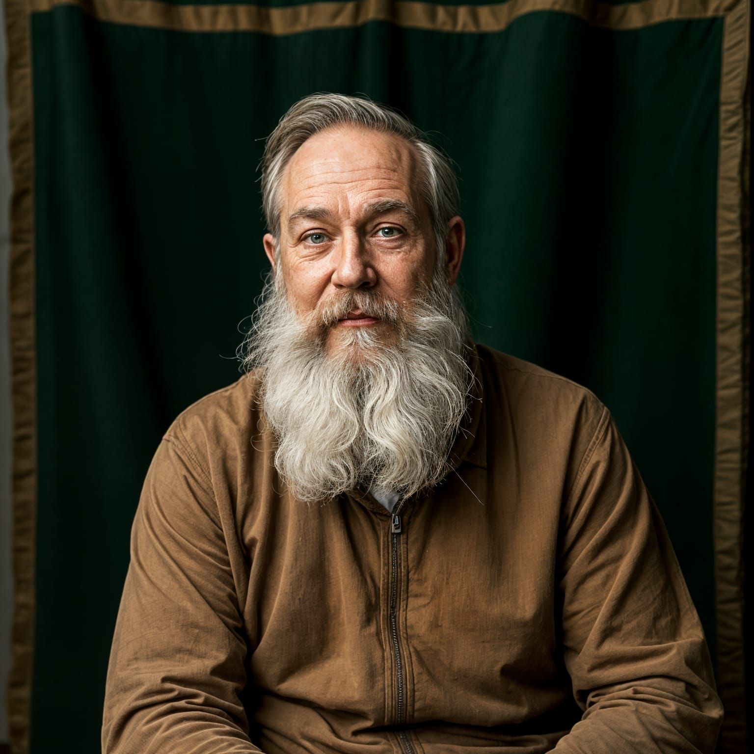 Portrait of Older Man with Beard in Studio