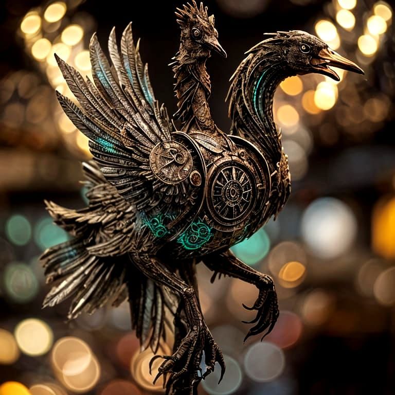 <lora:Glitter-Gala DSv8:1.0>a steampunk swan, showing obviou...