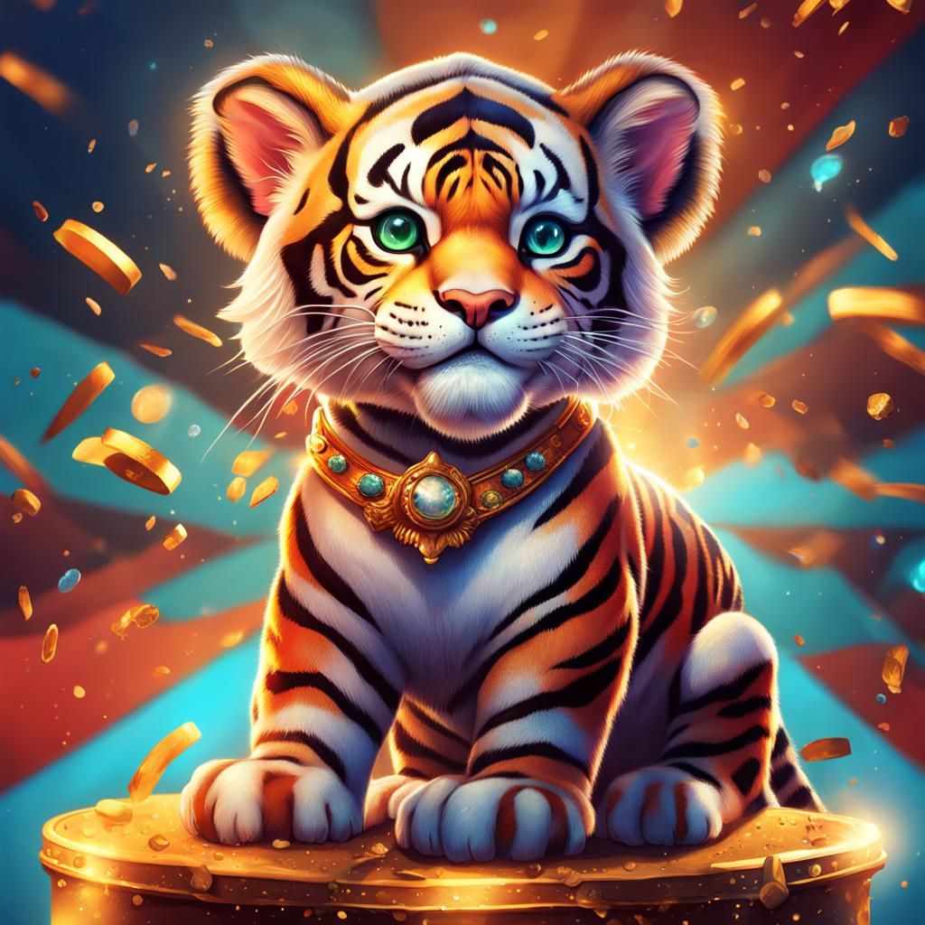 Cute Tigress Circus Tamer in Splash Art Style